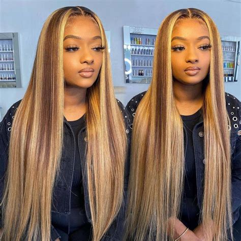highlight straight   lace front wig recool hair