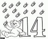 Para Colorir Número Coloring 14 Imprimir Páginas Fourteen Teddy Bear Number Gif Pelúcia sketch template