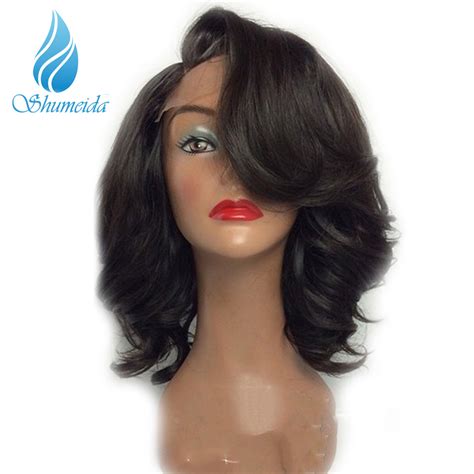 Peruvian Lace Front Short Human Hair Wigs For Black Women Front Lace