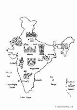 India Map Colouring Coloring Pages Para La Indian Colorear Activityvillage Colour Dibujos Kids Mapa Animals Independence Country Activities Traditional Continent sketch template