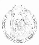 Coloring Elves Pages Elf Female Colours Wood Adult Colouring sketch template
