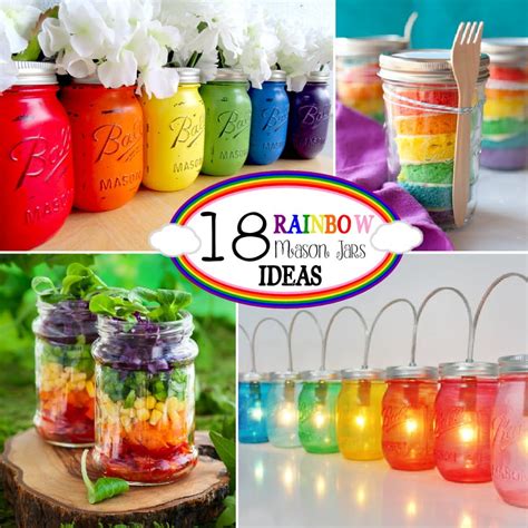 rainbow mason jar ideas  scrap shoppe