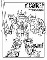Megazord Mighty Morphin Getdrawings Drawittoo sketch template