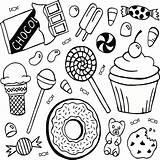 Drawing Candy Pages Sweet Drawings Cute Snacks Doodle Doodles Coloring Food Chocolate Society6 sketch template
