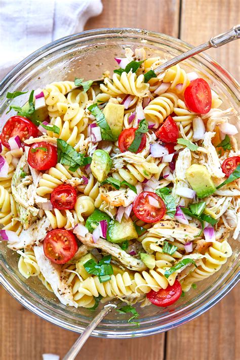 healthy chicken pasta salad recipe  avocado chicken pasta salad recipe eatwell