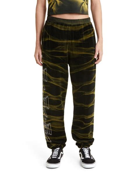 Aries X Juicy Couture Oversize Tie Dye Velour Sweatpants In Black For