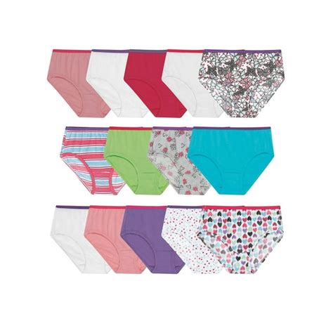 Hanes Girls Tagless Underwear Super Soft Cotton Briefs 14 Pack