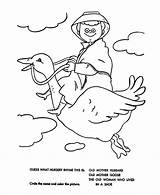 Goose Mother Nursery Rhymes Coloring Pages Printable Kids Bluebonkers Rhyme Old Sheets Quiz Preschool Template Print Animal Rain Coloringonly Activity sketch template