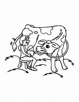 Cow Coloring Pages Milking Want Girl Little Her Farmer Cows Indian Color sketch template