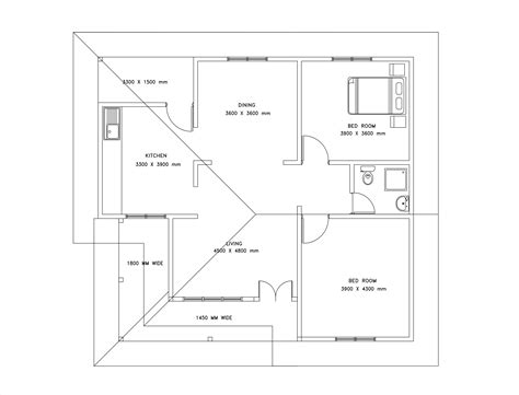 bedrooms single story house plan dwgnetcom