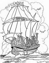 Coloring Ship Pirate Pages Colouring Printable Big Galleon Pearl Navy Ships Anchor War Sunken Kids Steamboat Adult Kidsplaycolor Adults Color sketch template