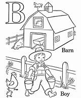 Coloring Alphabet Pages Farm Abc Printable Letter Activity Kids Barn Worksheets Honkingdonkey Color Print Fun sketch template