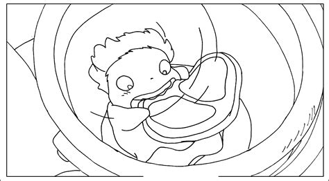 magical tale   boy   goldfish ponyo  ponyo coloring pages