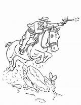 Coloring Cowboy Pages Horse Riding Color Shooting Guy Bad Getcolorings While Choose Board sketch template