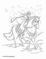 Anna Coloring Frozen Pages Horse Her Elsa Para Colouring Color Print Princess Disney Scene Beautiful Arendelle Leaves Sister Find Kids sketch template