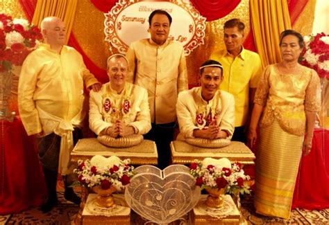 a million baht dowry and a hundred foreign guests as gay british tour boss ties the knot with