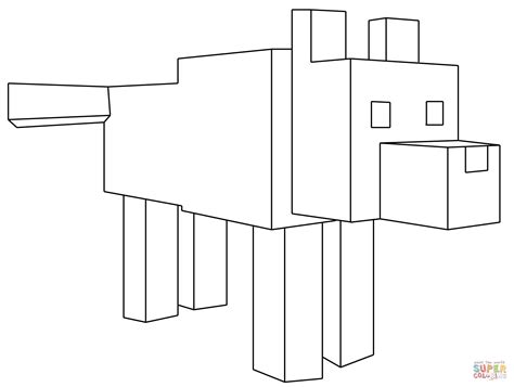 minecraft wolf coloring page  printable coloring pages
