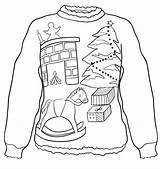 Sweater Ugly Christmas Coloring Pages Printable Kids Kleurplaten Kerst Foute Kersttrui Eve Popular Scribblefun Zo Fun Sweaters sketch template