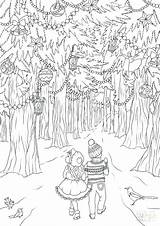 Forest Coloring Pages Adults Rainforest Temperate Trees Getcolorings Printable sketch template
