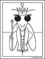 Bee Coloring Queen Pages Crown Honey Hives sketch template