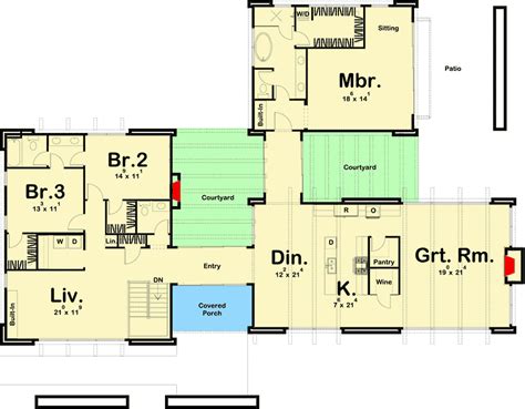 plan dj exclusive modern home plan  courtyard  drive  garage garage floor