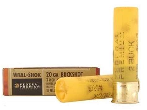 Federal 20 Gauge Ammunition Vital Shok P2582b 3 Buffered 2 Copper