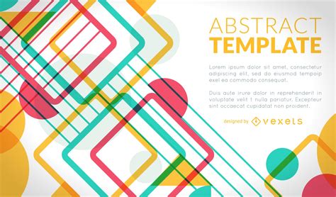 colorful poster design  geometric shapes vector