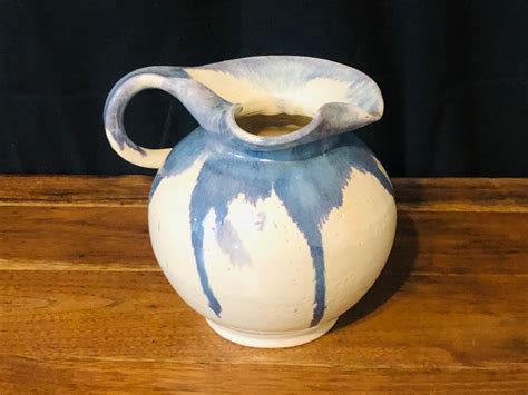 antique dutch pottery gouda regina holland jug  handle etsy