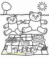 Picnic Teddy Coloring Bears Pages Bear Color Family Drawing Blanket Printable Netart Print Table Colouring Toddlers Kids Preschool Dora Shoot sketch template