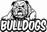 Bulldog Bulldogs Georgia Pages Mascot Clipart Clip Coloring Football Silhouette Logo School Team Drawing Face Basketball Colouring Printable Cliparts Window sketch template