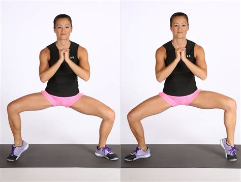 wide squat  calf raise  calf exercises  women popsugar