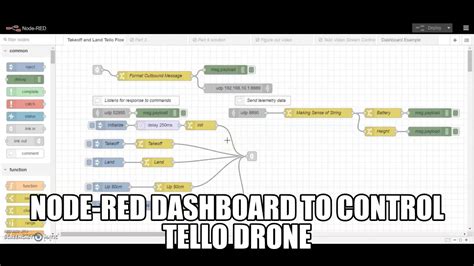 node red dashboard flow  control tello youtube