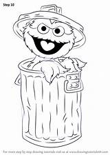 Oscar Grouch Sesame Street Draw Step Drawing Cartoon Coloring Pages Drawingtutorials101 Tutorials Monster Muppets Kids Colouring Tattoo Visit Choose Board sketch template