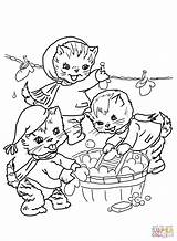 Kittens Mittens Lost Washed Exploding Supercoloring Humpty Dumpty Rhymes sketch template