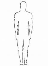Outline Person Coloring Man Pages Simple Kids Printable Strong Body sketch template