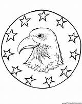 Coloring Pages Eagle July Fourth Patriotic Stars Printable Color Kids Print Library Clipart Popular Coloringhome Clip sketch template