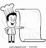 Menu Chef Coloring Clipart Blank Cartoon Presenting Friendly Female Cory Thoman Outlined Vector sketch template