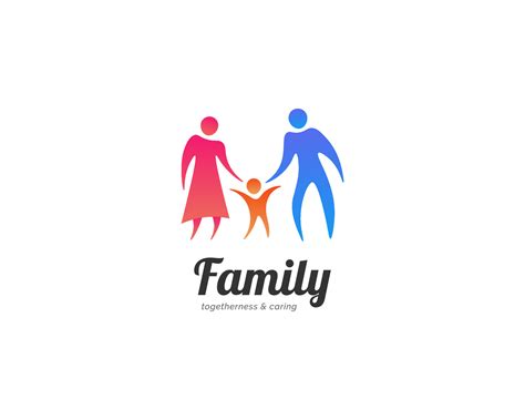 colorful family logo happy parents  child logo design