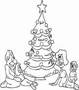 Christmas Coloring Tree Family Pages Printable Kids Around Holiday Preschool Printactivities Print Comment First Kindergarten Popular sketch template