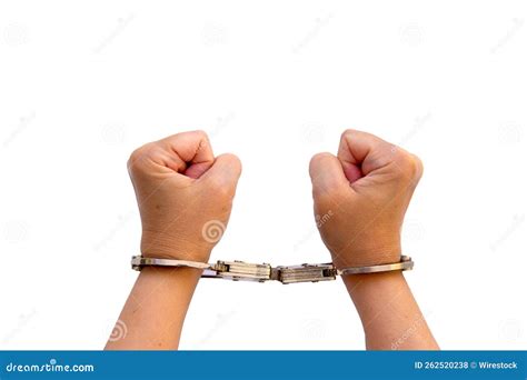 Handcuffed Woman Hands Royalty Free Stock Image