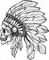 Skull Coreldraw Handdrawn Feathers Cdr Skulls Kopfschmuck 3axis Indischer Vectorified Explore 출처 sketch template