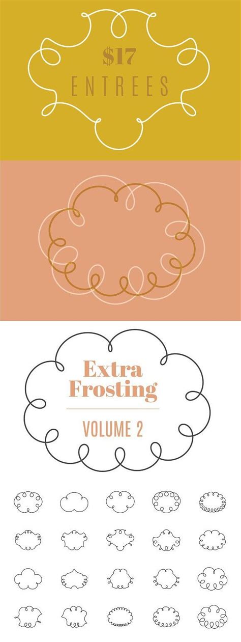extra frosting vol fancy borders cupcake packaging icon design