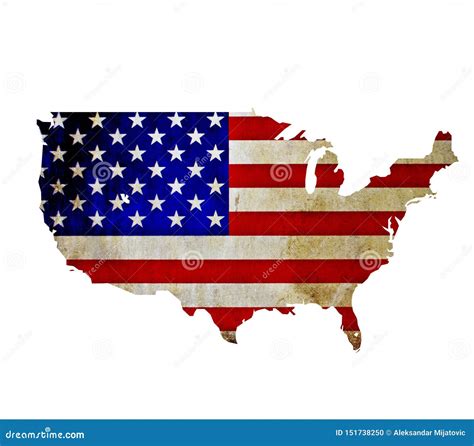 kaart van geisoleerde de verenigde staten van amerika stock foto image  kleur ambtenaar