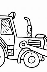 Traktor Zahlen Machines Beliebteste Gelber Malvorlage Ausmalbild Mathe Colorea Addition Colorear sketch template
