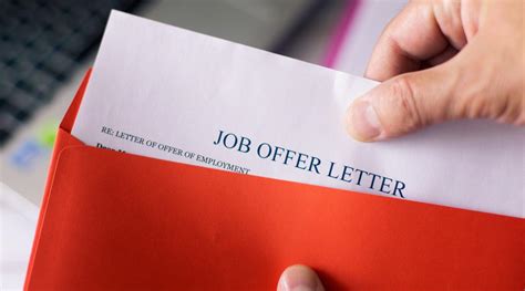 receive  offer letter land  job