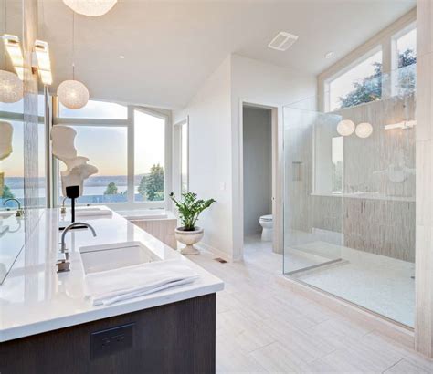 stunning primary bathrooms  glass walk  showers   home stratosphere