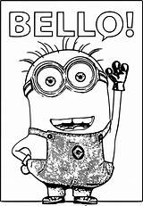 Coloring Pages Minion Minions Visit Bello sketch template