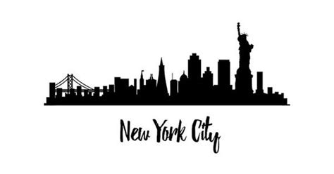 black and white new york skyline black skyline print new your city print urban silhouette