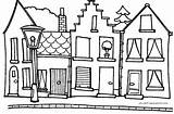 House Houses Coloring Hometown Raskraska домики Colouring Pages Ka sketch template