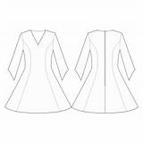 Lekala Sleeves Zipper Closure Seams Collar Fitted Semi Neck Princess Long sketch template